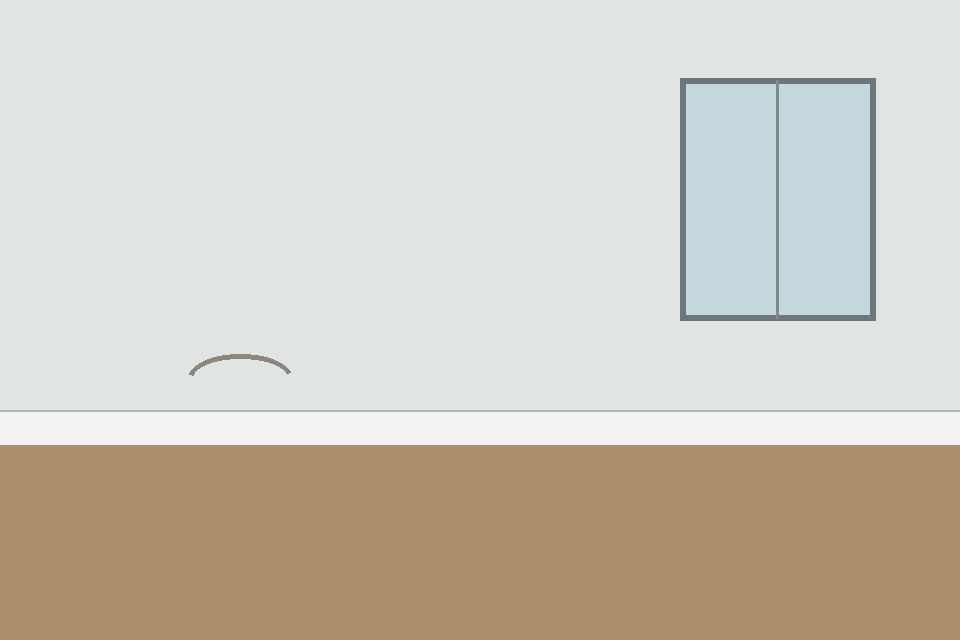 Synthetic move-in view of a living room wall